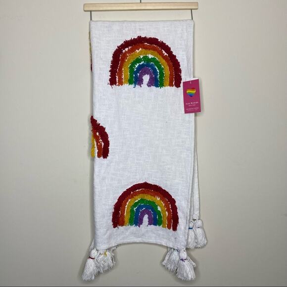 Isaac Mizrahi New York Throw Decorative Blanket Rainbow Embroidered NWT - Picture 1 of 6